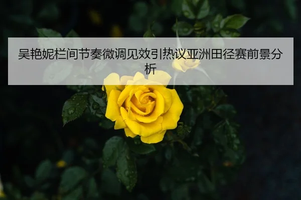 吴艳妮栏间节奏微调见效引热议亚洲田径赛前景分析